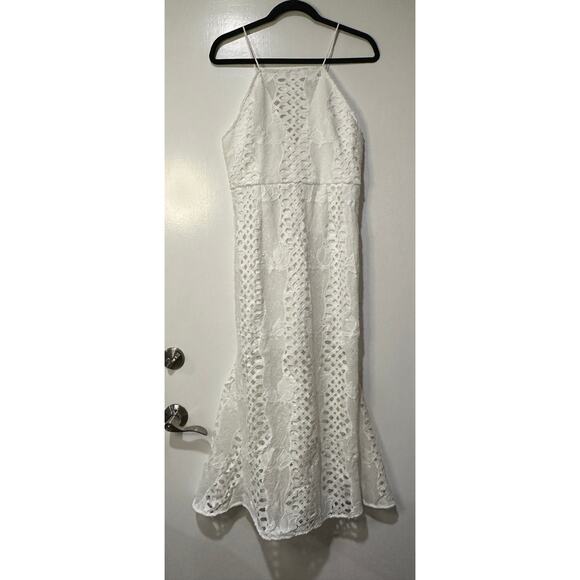 Endless Rose White Lace Midi Dress Size Large NWT Revolve Mermaid Fit - Picture 1 of 10